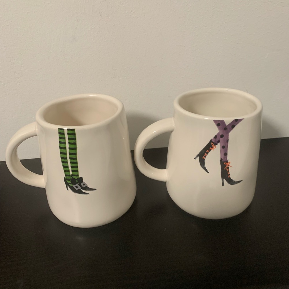 Brand new rae dunn double sided Halloween mug set